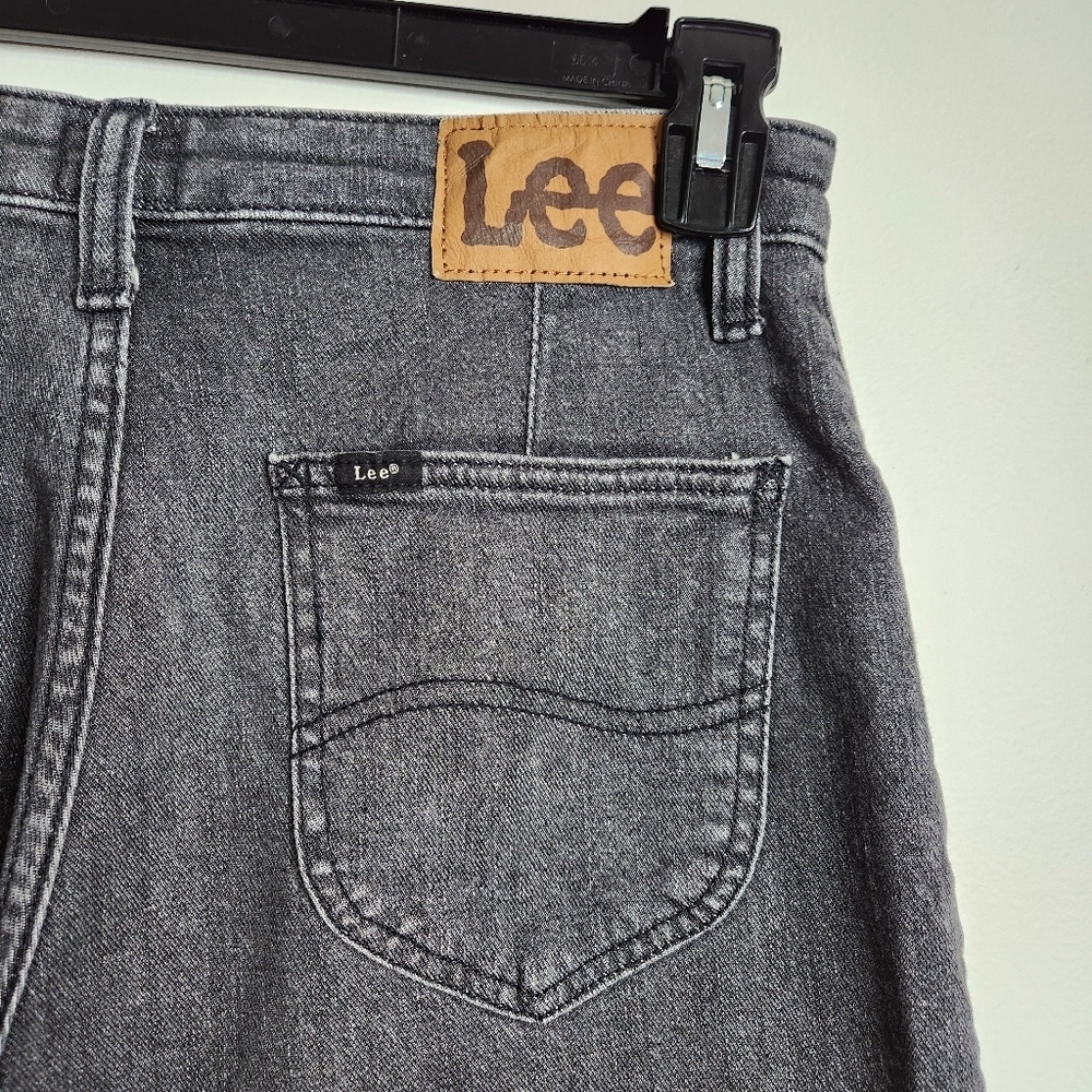 SOLD π Lee Denim Legendary Black High Rise Wide Leg Skater Jeans Size 10 Short - Picture 11 of 14